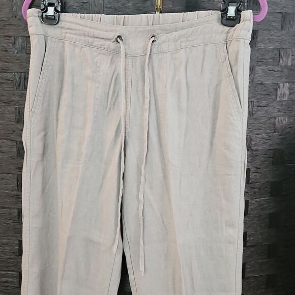 For Cynthia Gray Linen Blend Pants Size Medium - Picture 3 of 11